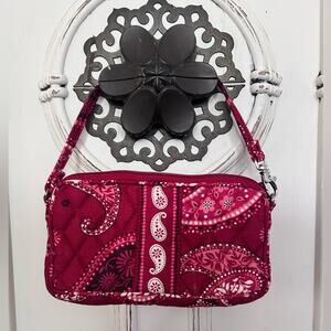 VERA BRADLEY Messa Red Wristlet Paisley Purse Money Cell Phone Holder Gift